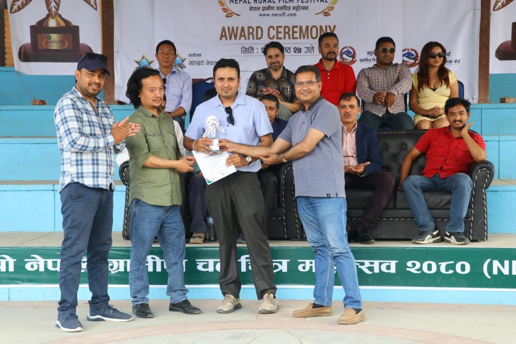 Director Daya Ram Ghimire Taking Award From Neruff 
Best Documentary Halkara
